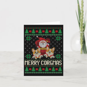 Ugly Christmas Merry Corgmas Corgi Dog Christmas T Card