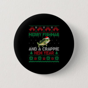 Ugly Christmas Merry Fishmas And A Crape New Year  6 Cm Round Badge