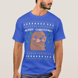 Ugly Christmas Otter Party Celebration Candy Greet T-Shirt