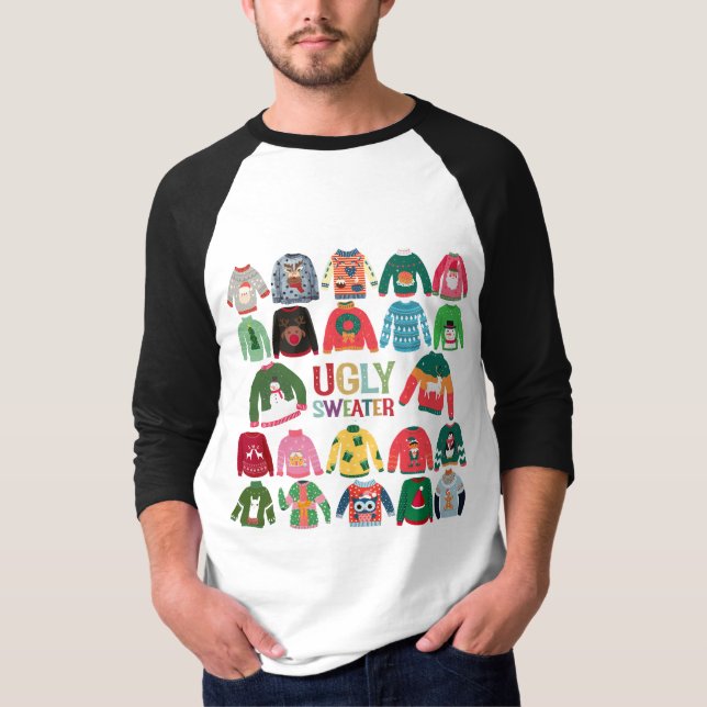 Ugly Christmas Party Raglan T-Shirt (Front)