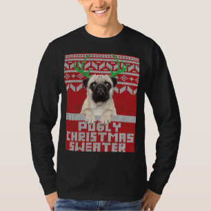 Ugly Christmas Pattern Cute Pug Pugly Christmas Sw T-Shirt