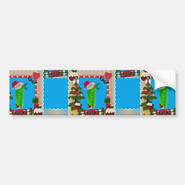ugly christmas pickle bumper sticker (Front)