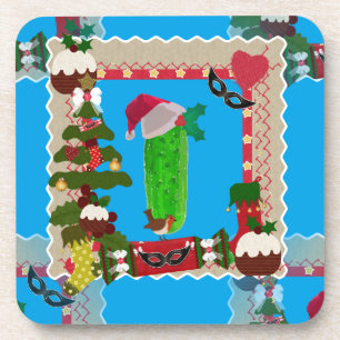 ugly christmas pickle coaster