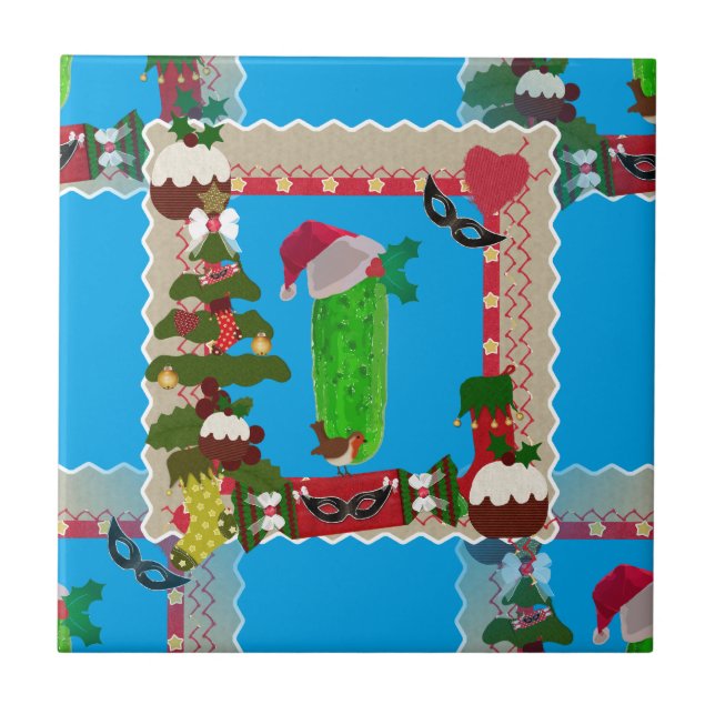 ugly christmas pickle tile (Front)