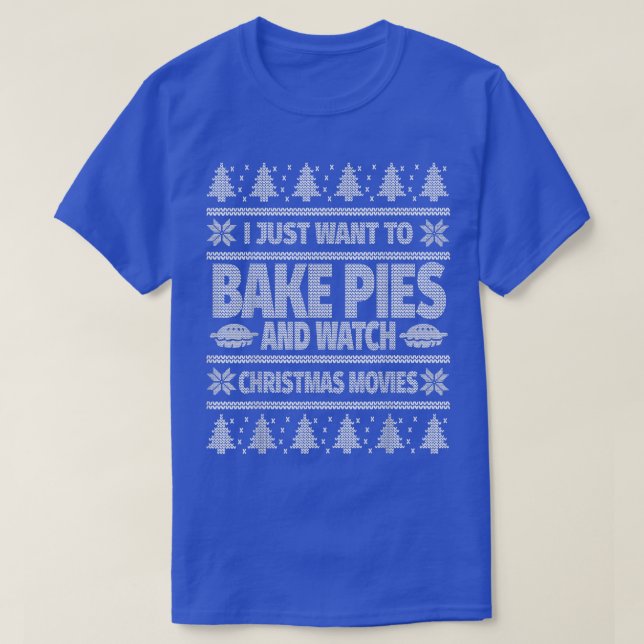 Ugly Christmas Pie Baking  T-Shirt (Design Front)
