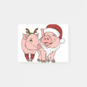 ugly christmas pig post-it notes