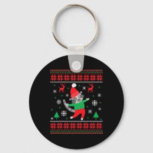 Ugly Christmas Raccoon Xmas Party - Raccoon Lover Key Ring