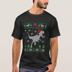 Ugly Christmas Raptor Santa for Dino Dinosaur Love T-Shirt