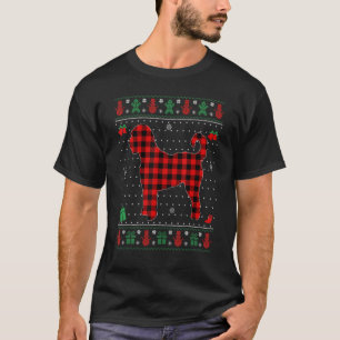 Ugly Christmas Red Plaid Goldendoodle Dog  Matchin T-Shirt