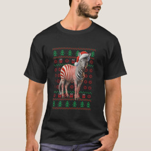 Ugly Christmas Red Striped Santa Christmas Family  T-Shirt