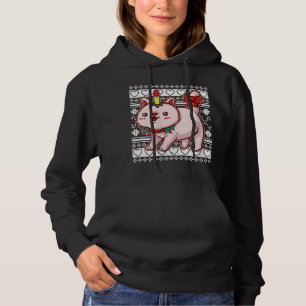 Ugly Christmas Red Xmas Kids Santa Claus Cat Hoodie
