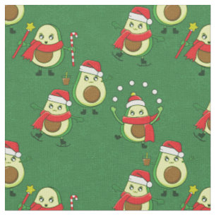 ugly christmas santa avocado winter fabric