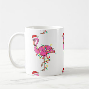 ugly christmas santa claus flamingo coffee mug