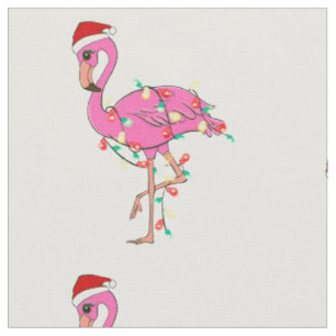 ugly christmas santa claus flamingo fabric