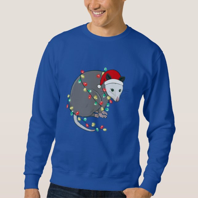 ugly christmas santa claus opossum sweatshirt (Front)