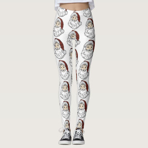 ugly christmas santa claus spooky hotel carpet leggings