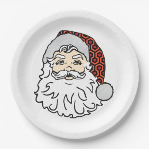 ugly christmas santa claus spooky hotel carpet paper plate