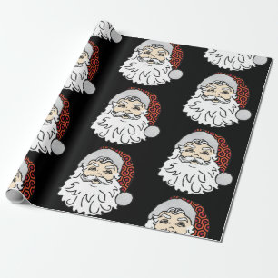 ugly christmas santa claus spooky hotel carpet wrapping paper