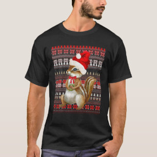 Ugly Christmas Santa Costume Christmas Chipmunk Lo T-Shirt