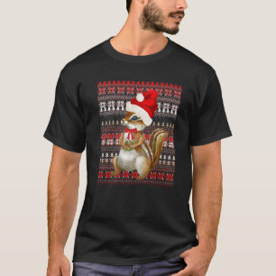 Ugly Christmas Santa Costume Christmas Chipmunk Lo T-Shirt