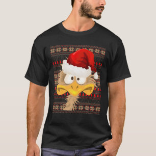 Ugly Christmas Santa Costume Christmas Emu Bird Lo T-Shirt