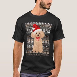 Ugly Christmas Santa Costume Christmas Poodle Dog T-Shirt