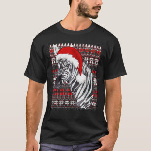 Ugly Christmas Santa Costume Christmas Zebra Lover T-Shirt