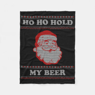 Ugly Christmas Santa Fleece Blanket