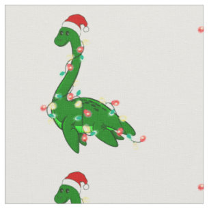 ugly christmas santa Loch ness Monster Fabric