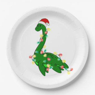 ugly christmas santa Loch ness Monster Paper Plate