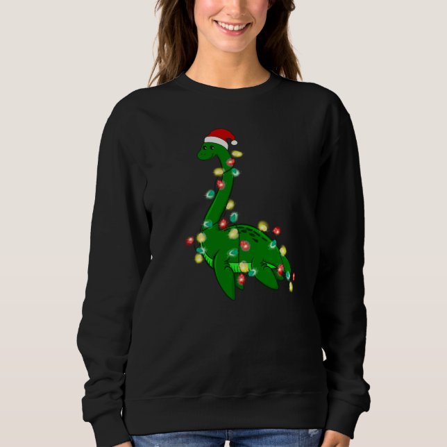 ugly christmas santa Loch ness Monster Sweatshirt (Front)