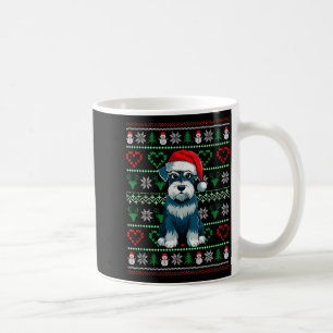 Ugly Christmas Schnauzer Dog Wearing Santa Hat Xma Coffee Mug