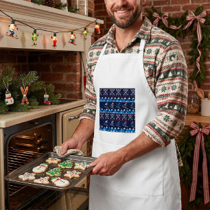 Ugly Christmas Ski Pattern Holiday  Standard Apron
