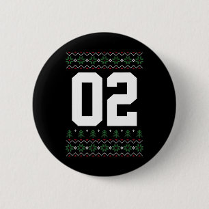 Ugly Christmas Style Jersey Number 02 Holiday Part 6 Cm Round Badge