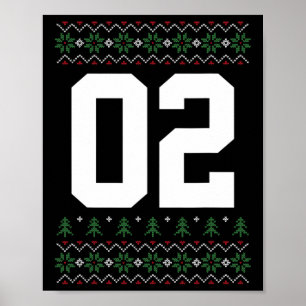 Ugly Christmas Style Jersey Number 02 Holiday Part Poster