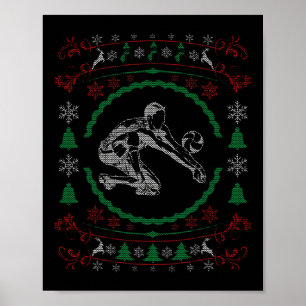 Ugly Christmas Style Volleyball Funny Xmas  Poster