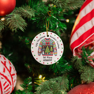 Ugly Christmas Sweater 1st Place Winner Prize Ornament