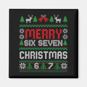 Ugly Christmas Sweater 67 Six Seven 6 7 Meme Funny Magnet