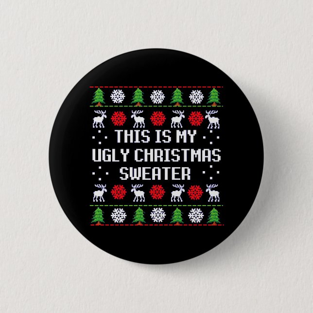 Ugly Christmas Sweater 6 Cm Round Badge (Front)