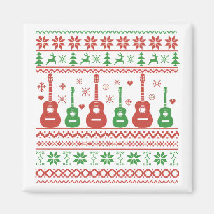 ugly christmas sweater acoustic guitar magnet