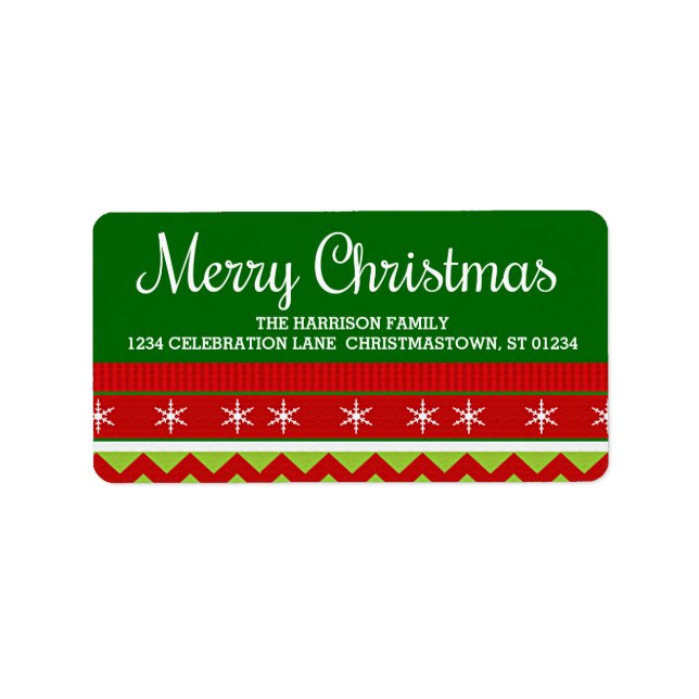 Ugly Christmas Sweater Address Labels (Front)