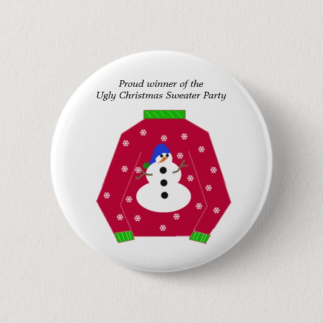 Ugly Christmas Sweater Award 6 Cm Round Badge (Front)
