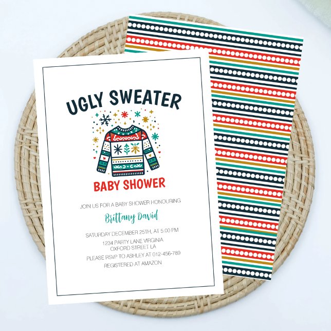 Ugly Christmas Sweater Baby Shower  Invitation (Creator Uploaded)