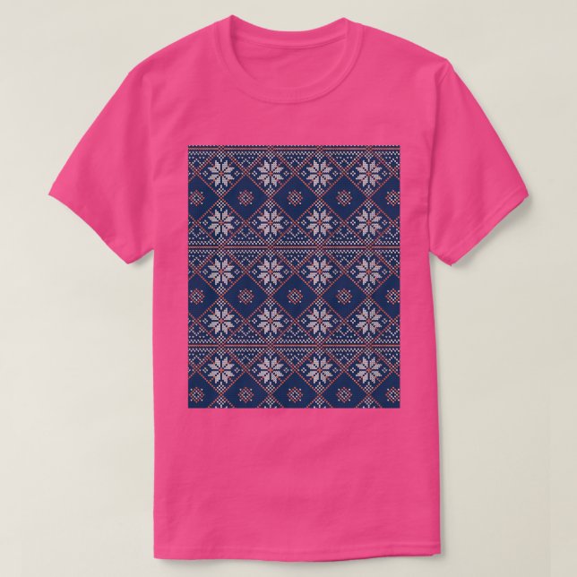 Ugly Christmas Sweater Blue Knitting Pattern Graph (Design Front)