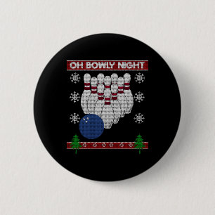 Ugly Christmas Sweater Bowling Bowlers Christmas 6 Cm Round Badge