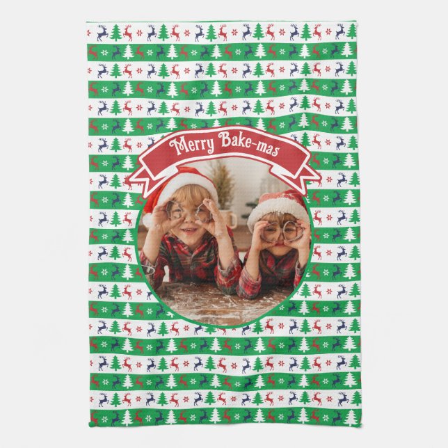 Ugly Christmas Sweater Bright Jumper Photo  Tea Towel (Vertical)