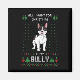 Ugly Christmas Sweater Bully French Bulldog Dog Magnet