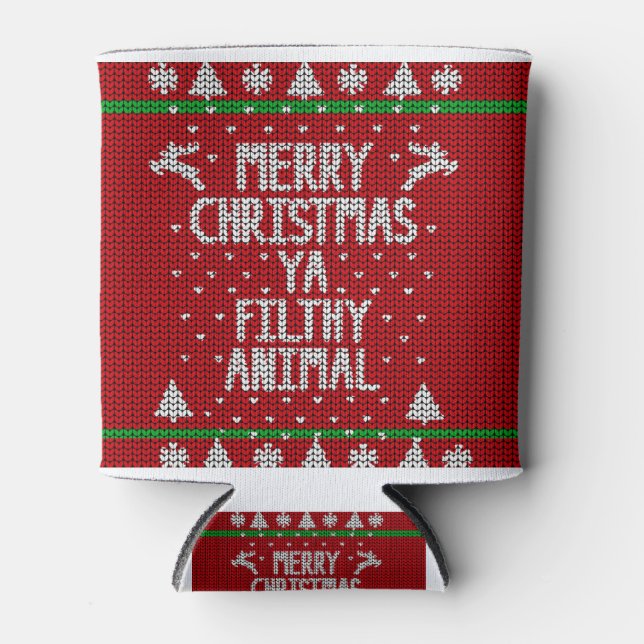 Ugly Christmas Sweater Can Cooler (Front)