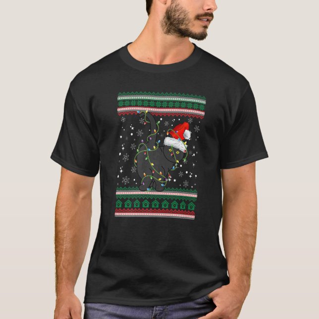 Ugly Christmas Sweater Cat Santa (Front)