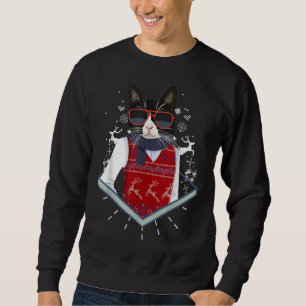 Ugly Christmas Sweater Cat Shirt, Xmas Shirt, Chri